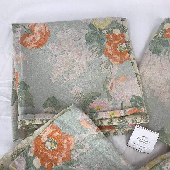 POTTERYBARN ~ ELORA FLORAL LINEN BLEND PILLOW CASE LOT OF 4 ~ 24" - Picture 2 of 7